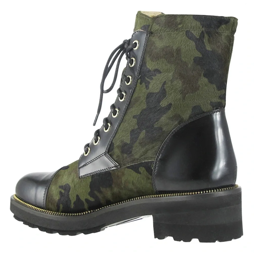 Ron White Weatherproof Green and Black Combat Boots NWT - Picture 2 of 8